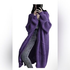 Cozy Purple Knit Cardigan (chose your size)s, m, L, XL